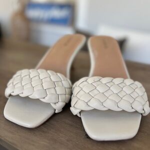 Torrid White Braided Mules
